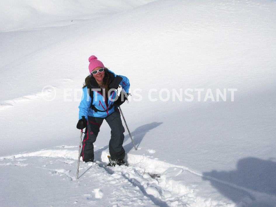 Fabienne dans la montée au col - de super éclairages.